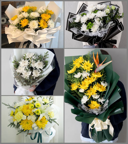 山东莱芜莱城区苗山镇兰子村白事花束代送